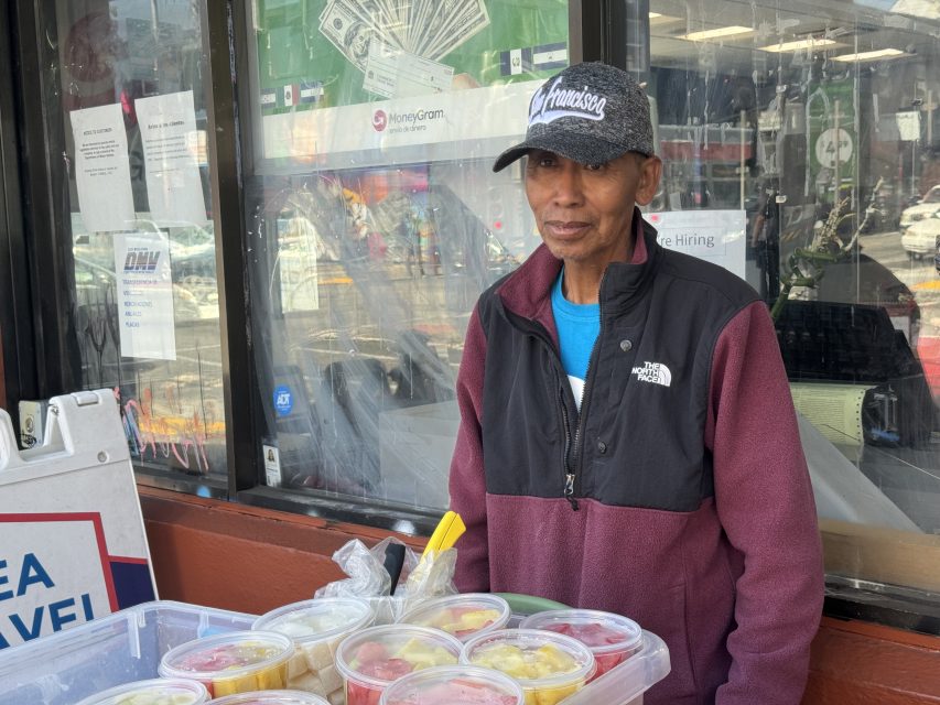 Faustino Castro poses for a photo at the corner of 20th and Mission streets on Friday July 19, 2024. Photo by Oscar Palma.