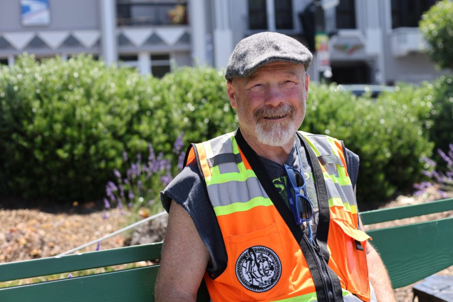 Pat Lawlor on break at Washington Square before July 4.