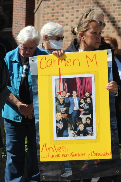 Supporters hold a sign of Carmen Marquez next to District 5 Supervisor Dean Preston on Monday Sept. 9, 2024. Photo by Oscar Palma.