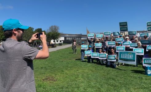 Canvassers for the Peskin campaign in Rossi Park on Monday September 3, 2024.