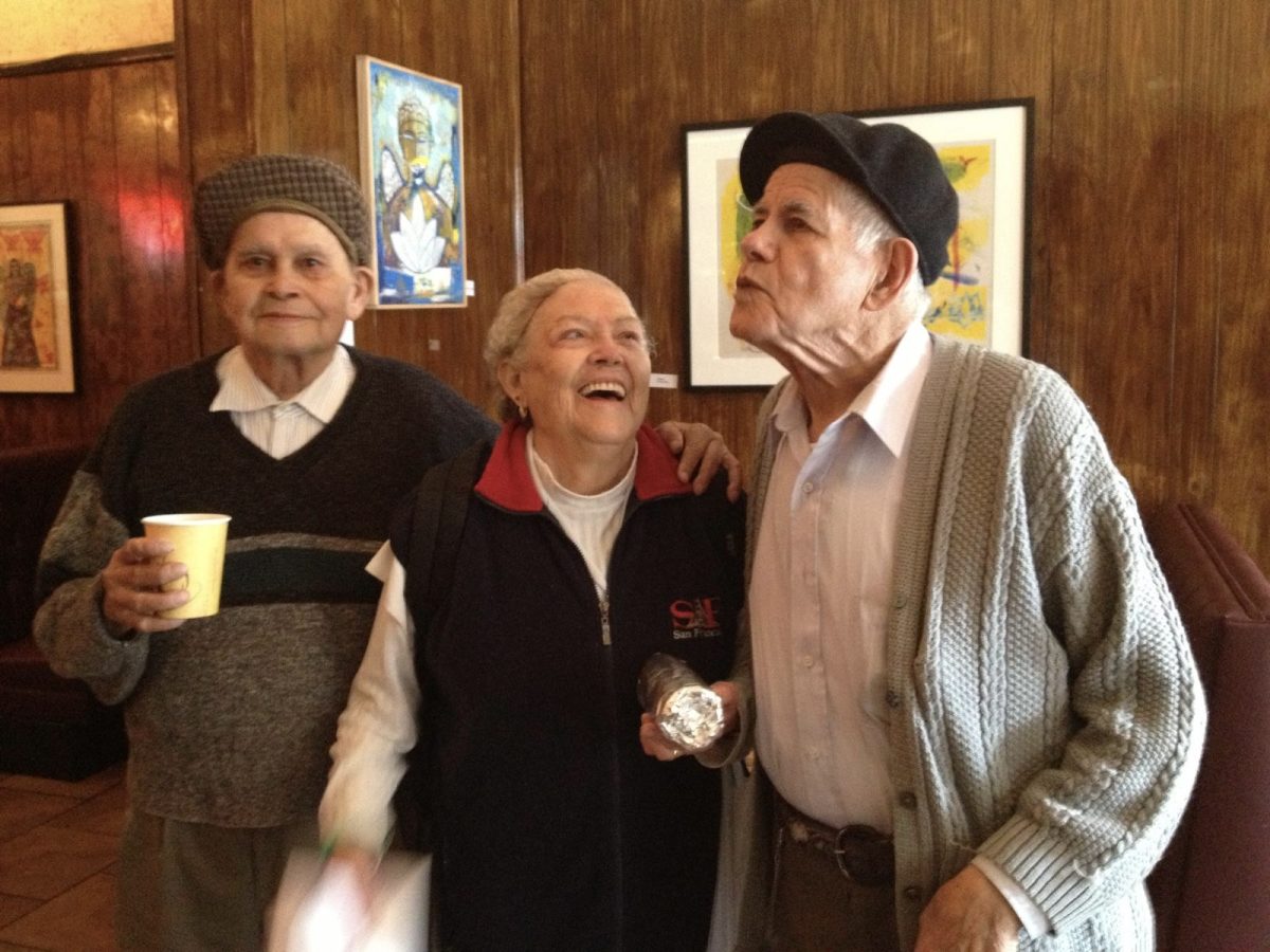 Maria Refugio Vigil and Ildefonso Vigil (right) inside of one of their restaurants. Photo courtesy of Amparo Vigil.