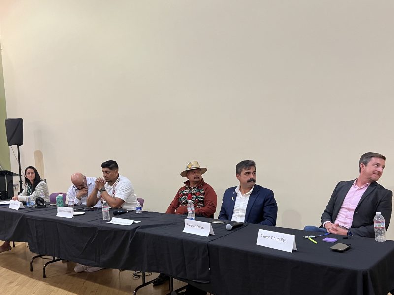 The six District 9 candidates at the Women's Building during the last forum before election day. On Wednesday, Oct. 16, 2024. Photo by Oscar Palma.