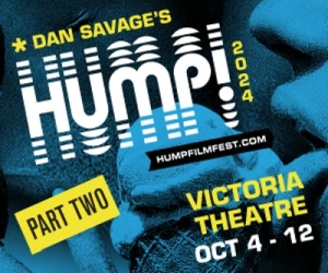 Promotional poster for HUMP! 2024 film festival, Part Two, at Victoria Theatre, October 4-12.