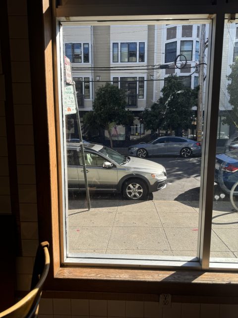 An image of the newly replaced window facing 20th Street on Wednesday Oct. 16, 2024. Photo by Oscar Palma.