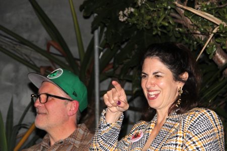 Hillary Ronen and husband Francisco Ugarte at El Rio on Thursday Jan. 9, 2024. Photo by Oscar Palma.
