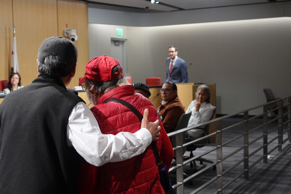 A senior Chinese woman speaks in favor of SB 276 in front of the state's Local Government Committee on Wednesday March 19, 2025. Photo by Oscar Palma.