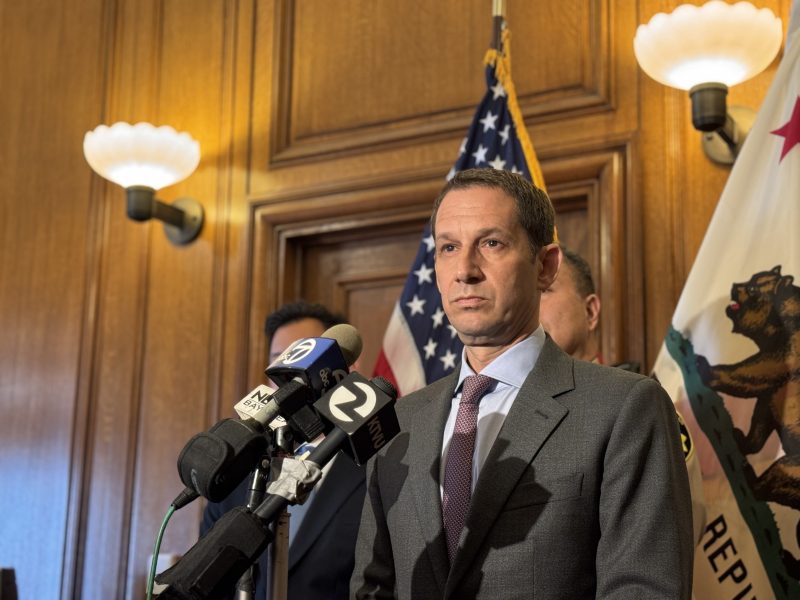 San Francisco Mayor Daniel Lurie listens to a question from a member of the media on Thursday March 6, 2025. Photo by Oscar Palma.