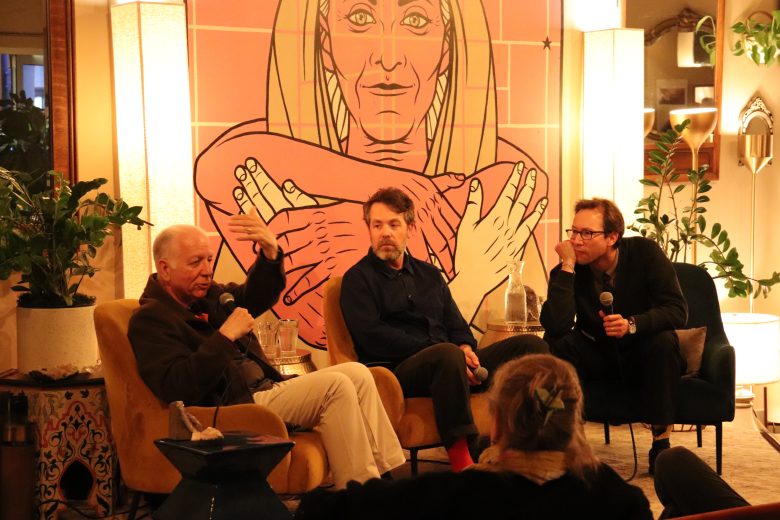 from left to right, Al Casciato, Rob Young and Joe Eskenazi at Manny's on Thursday April 10, 2025. Photo by Marina Newman.