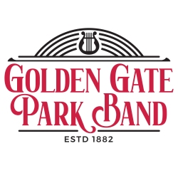 Golden Gate Park Band logo with "Estd 1882" below a stylized design featuring a harp-like symbol.