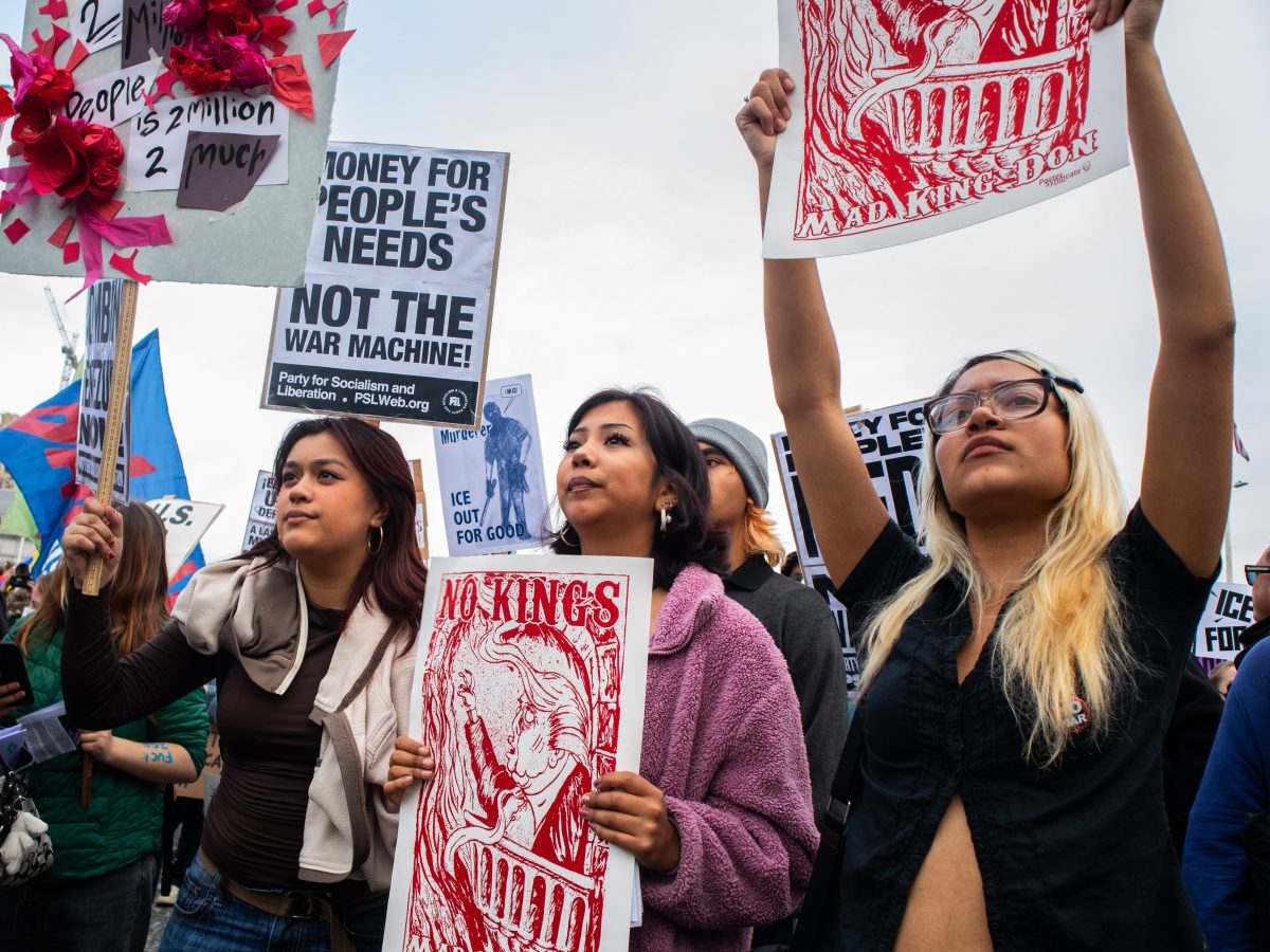 Photos: Hundreds protest on anniversary of Trump’s inauguration