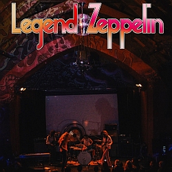 A band performs on stage under colorful lighting with the text "Legend Zeppelin" displayed at the top of the image.