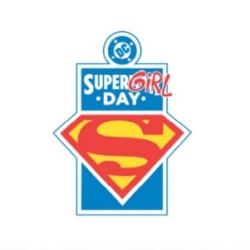 Logo featuring the DC Comics emblem, the Superman "S" shield, and the text "SUPER GIRL DAY" in blue, white, and red.