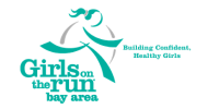 Girls on the Run Bay Area logo with a stylized figure running and the text "Building Confident, Healthy Girls.