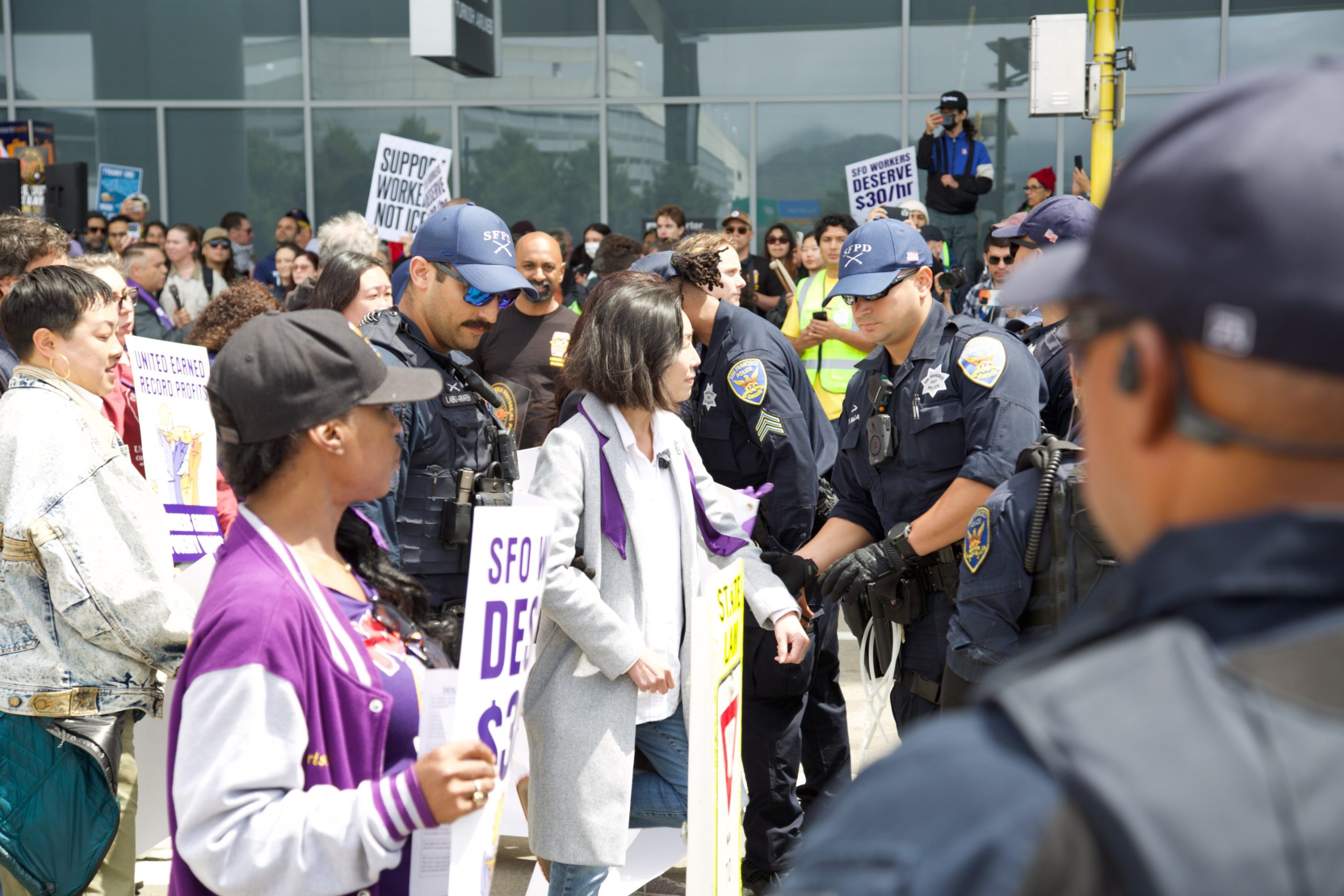 S.F. supervisors, past and present, arrested at SFO anti-ICE protest